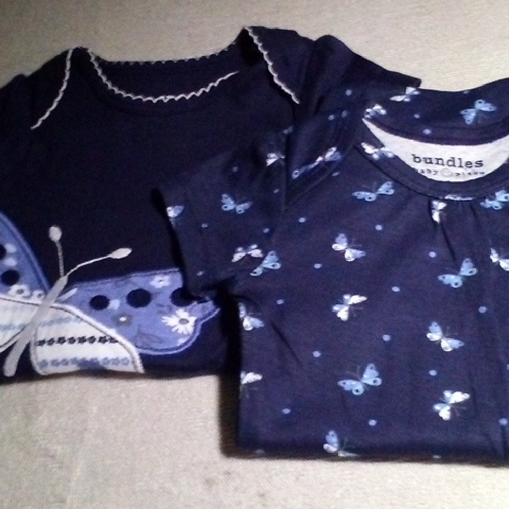 4/$20 NWOT The Children's Place 6-9 Months Lot of 2 Baby Girls Bodysuits